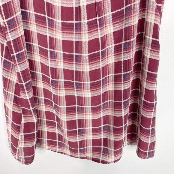 Joie Medium M Aruna Silk Plaid Sleeveless Blouse Top V Neck Red Pink Womens - Picture 6 of 12